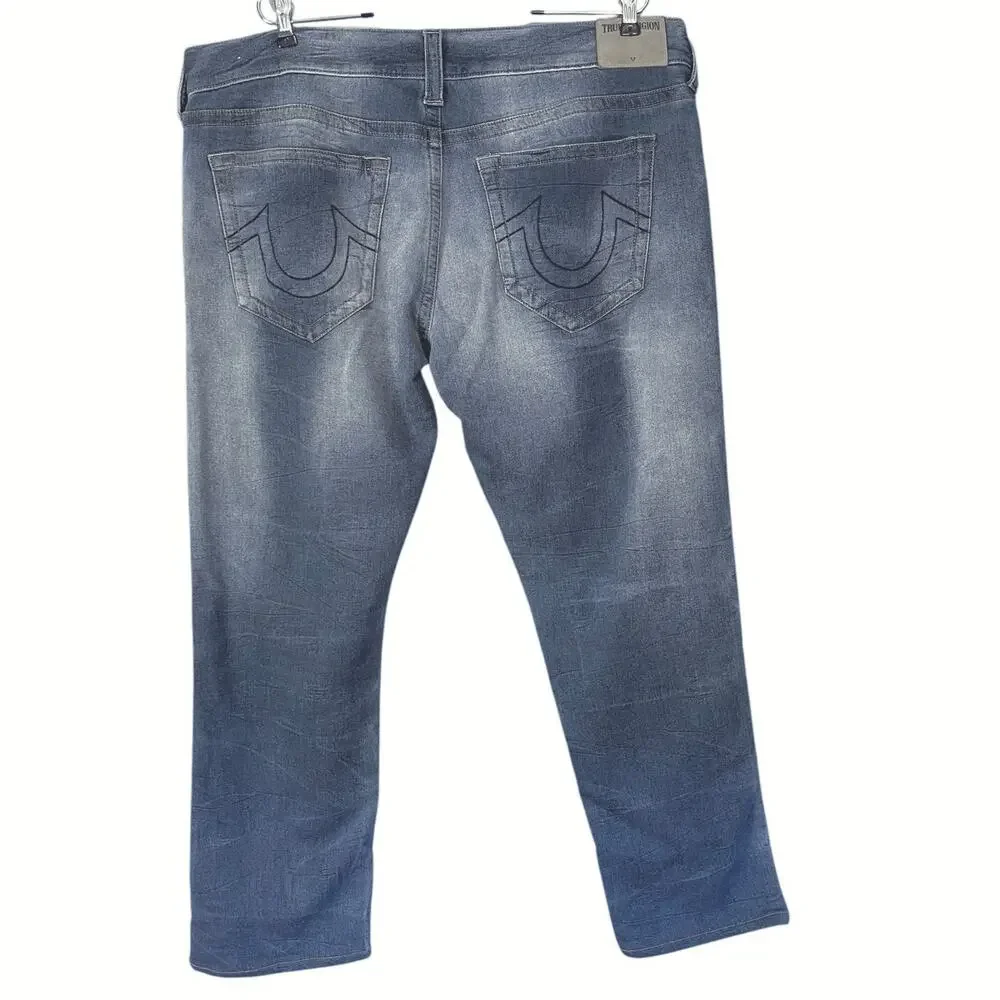 True Religion Geno Relaxed Slim Denim Jeans Medium Wash Men's Size 40